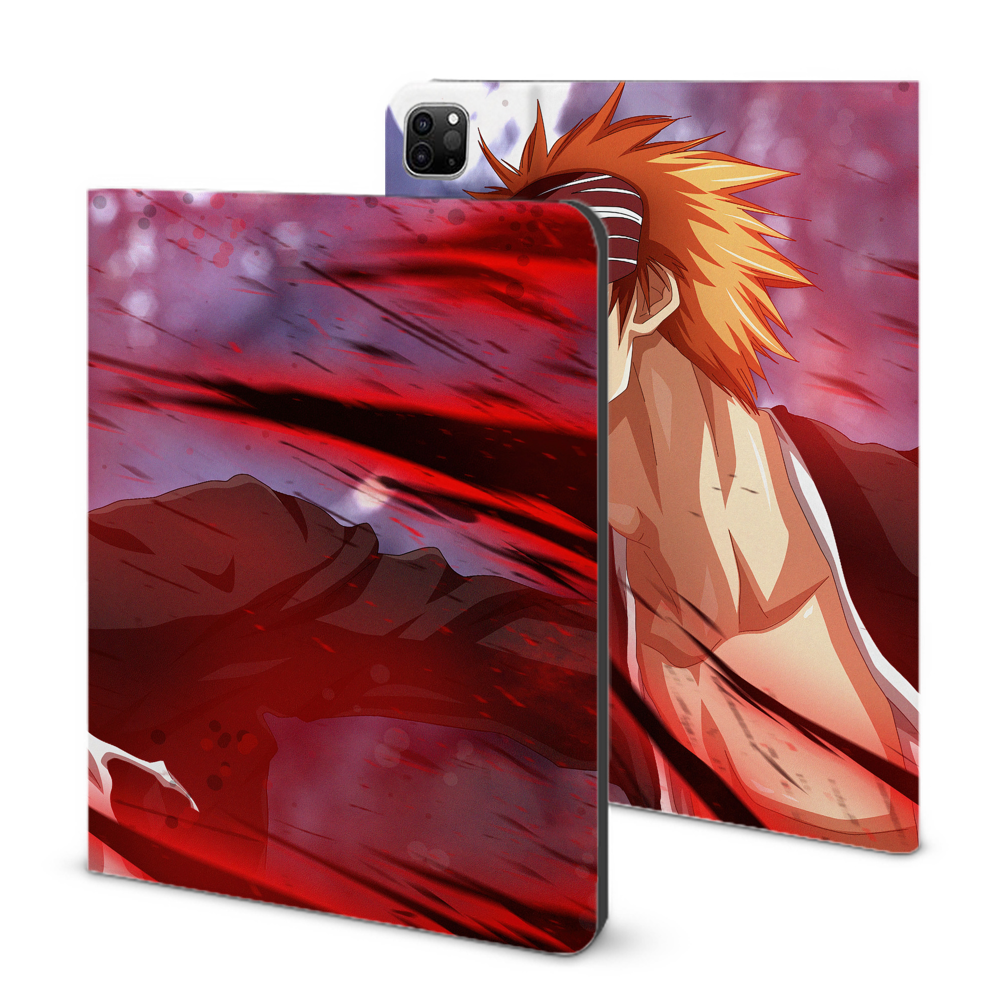 （画像用） ブリーチ BLEACH IPad ケース ブック型 PUレザー TPU 耐衝撃 軽量 薄型 ペン収納なし 全面保護 IPad 各モデル対応